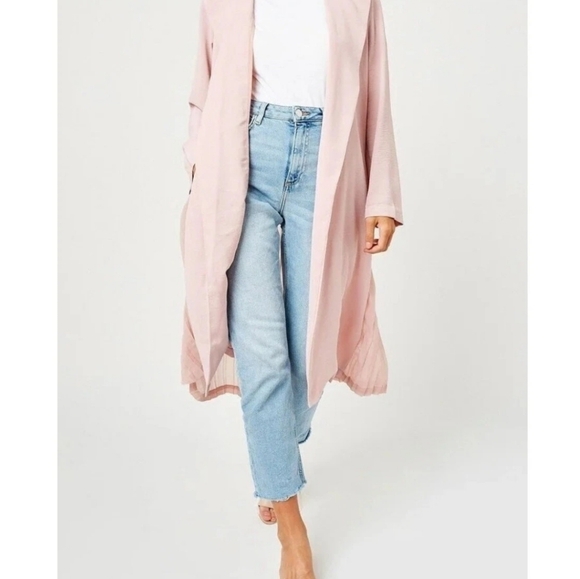 Hayden LA pleated ladies trench Duster brown Large NWT Boho‎ chic - Picture 5 of 13